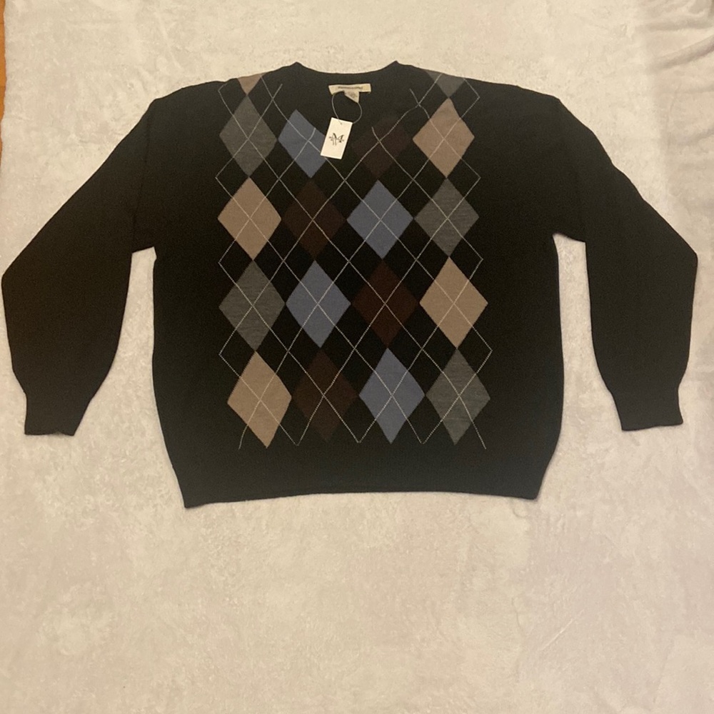 NWT Pronto Uomo Size XXL Argyle Sweater
